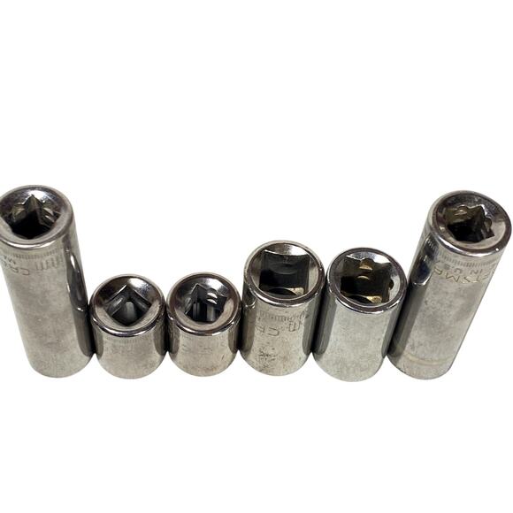 Craftsman 20 Pc Socket Set 1/4" 1/2" Drive Metric 6 Pt 12 Pt Deep Shallow Lot - Picture 8 of 11